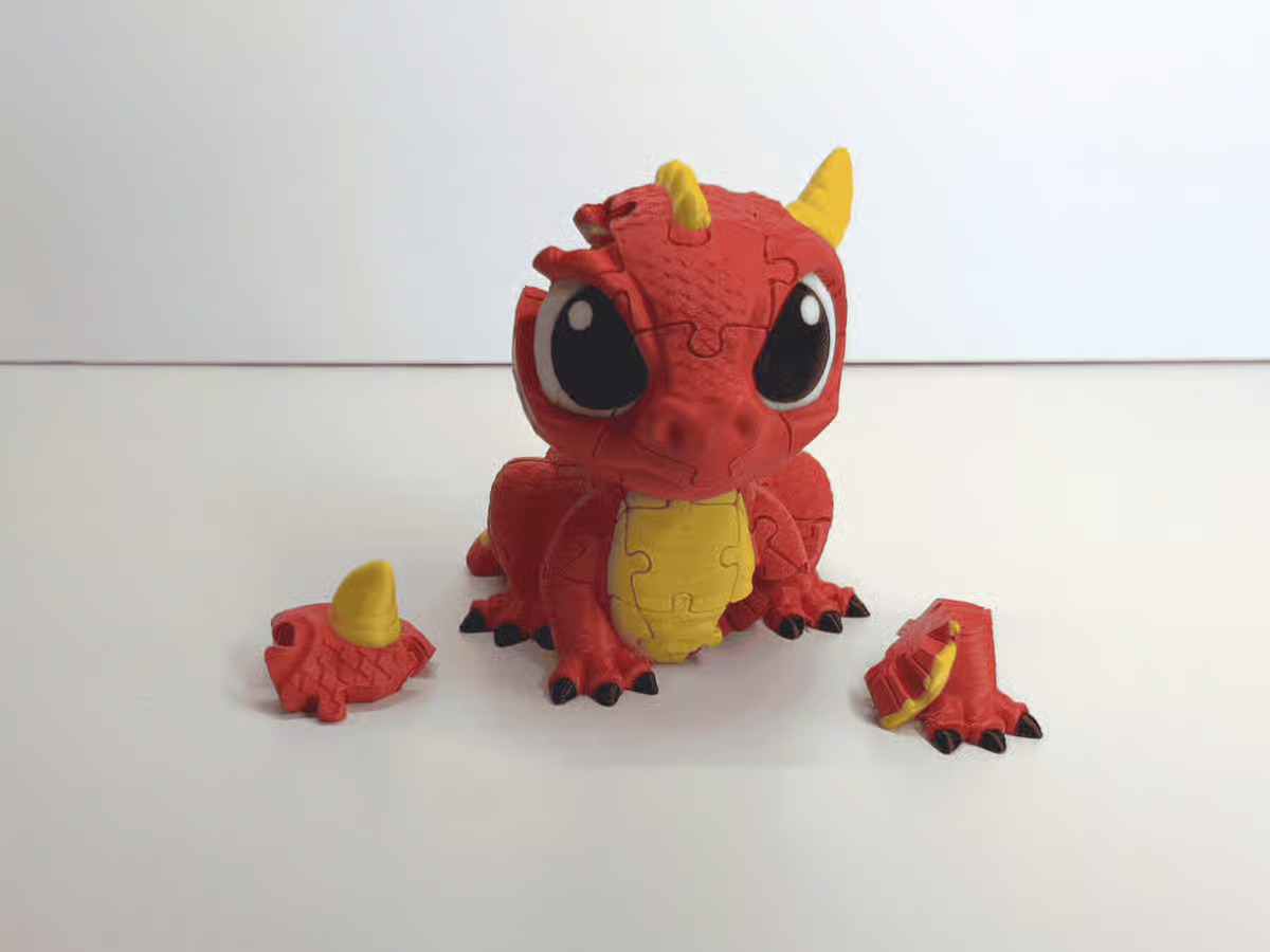 Quebra-cabeça 3D de Dragão Fofo